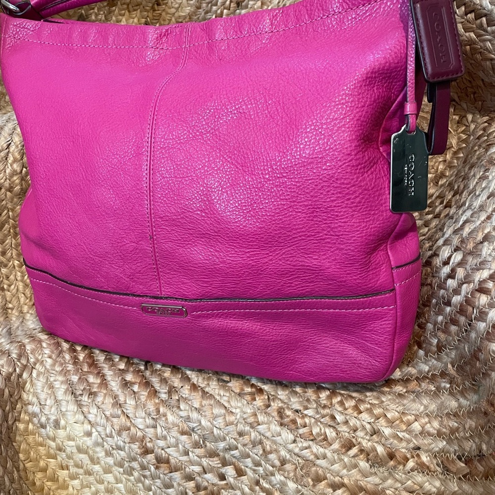 Coach Pink Leather Hobo Bag